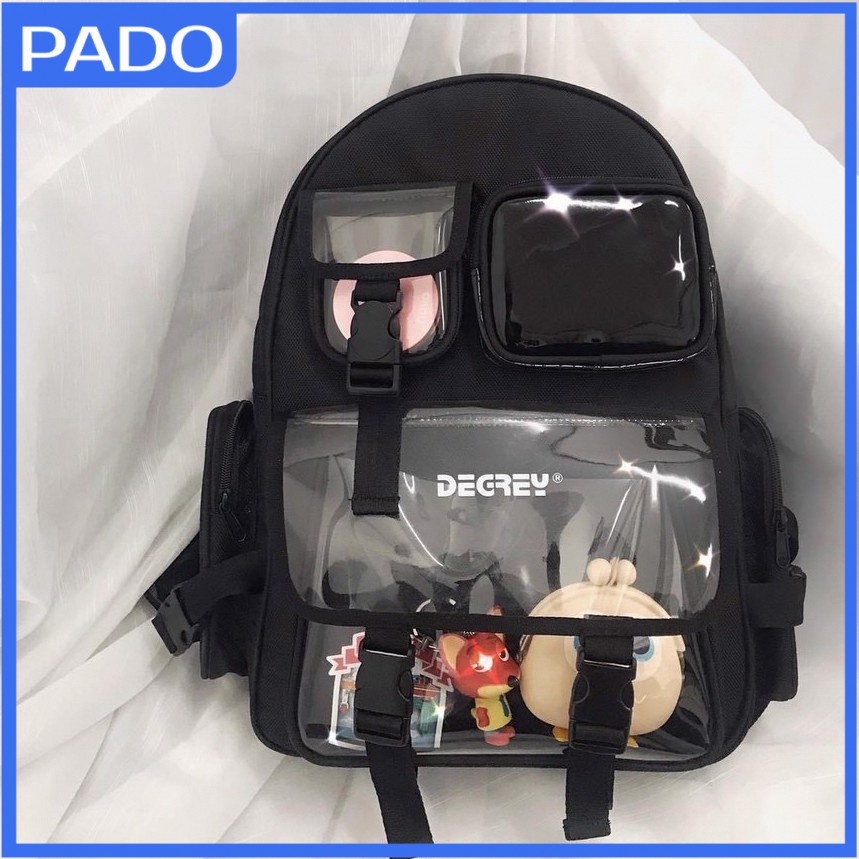 Balo Ulzzang , balo laptop túi hộp thời trang Hàn Quốc PADO chứa được laptop 15.6inch