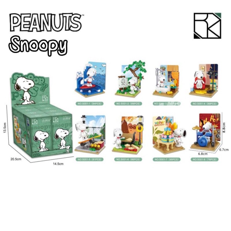 Ngẫu Nhiên 1 Snoopy Mù Hộp Triều Chơi Xếp Hình Khối Xây Dựng Để Bàn Tự Làm Vật Trang Trí Mô Hình Anime Người Lớn Trẻ Em Đồ Chơi Quà Tặng