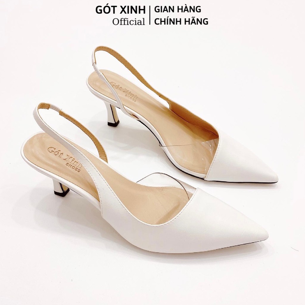 Giày cao gót nữ GÓT XINH G7 da mềm cao 7cm gót nhọn