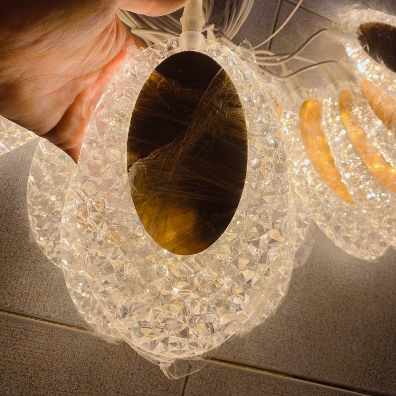 Đèn rèm hình Ovan , hình trái tim bộ 10 đèn , Đèn Chùm thả 10 chiếc hình Ovan , Hình trái tim trang trí Huydecor