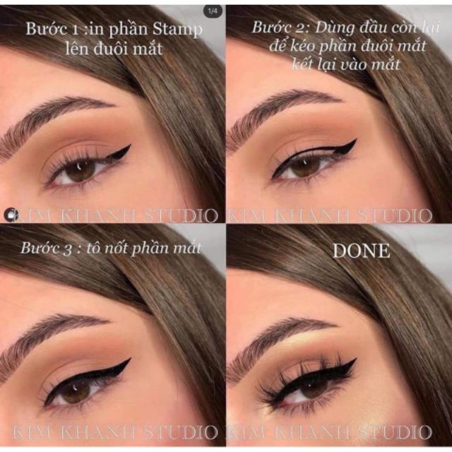 Bút kẻ mắt 2 đầu Không Trôi Không Lem, Nhanh khô