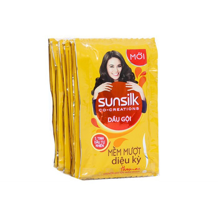 DÂY 12 GÓI DẦU GỘI SUNSILK MỀM MƯỢT DIỆU KÌ - ÓNG MƯỢT RẠNG NGỜI