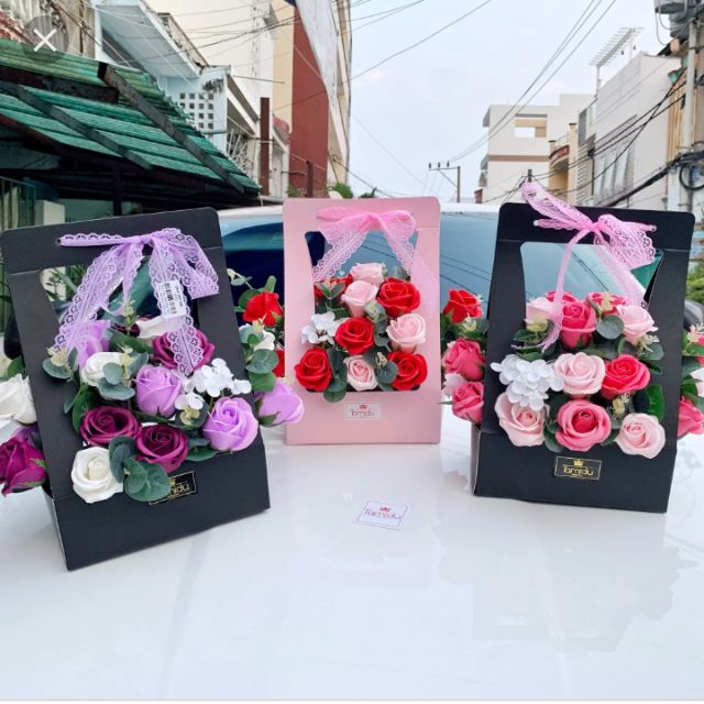 Giỏ hoa hồng sáp. (Sỉ từ 5 giỏ)