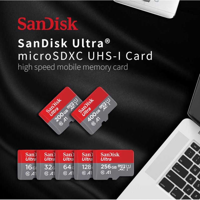 SANDISK Thẻ Nhớ Micro Sd100mb / s TF Usb 256GB Class10 Cho MáY TíNh BảNg / ĐiệN ThoạI