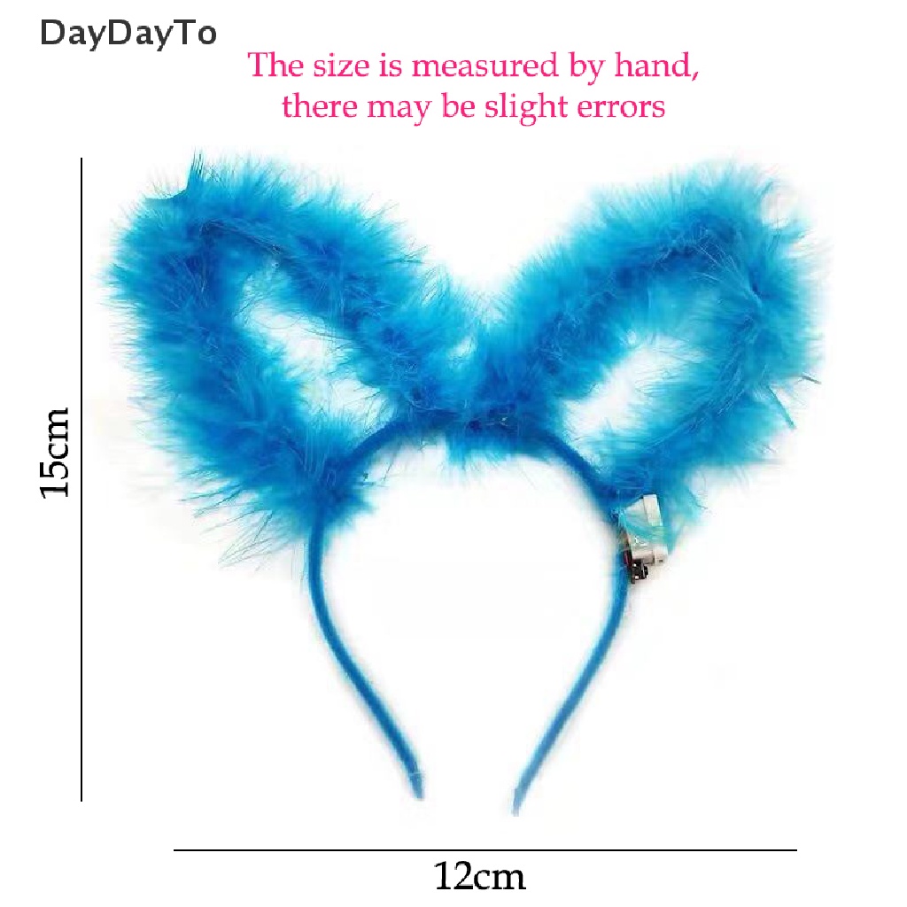 DayDayTo 14 lamp Feather Rabbit Ear Hair Hoop Lights Bunny Ear Headband Hairband Party .
