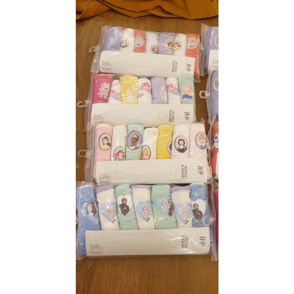 Set 7 quần chip tam giác bé gái, quần lót trẻ em cotton cao cấp mềm mịn thoáng mát