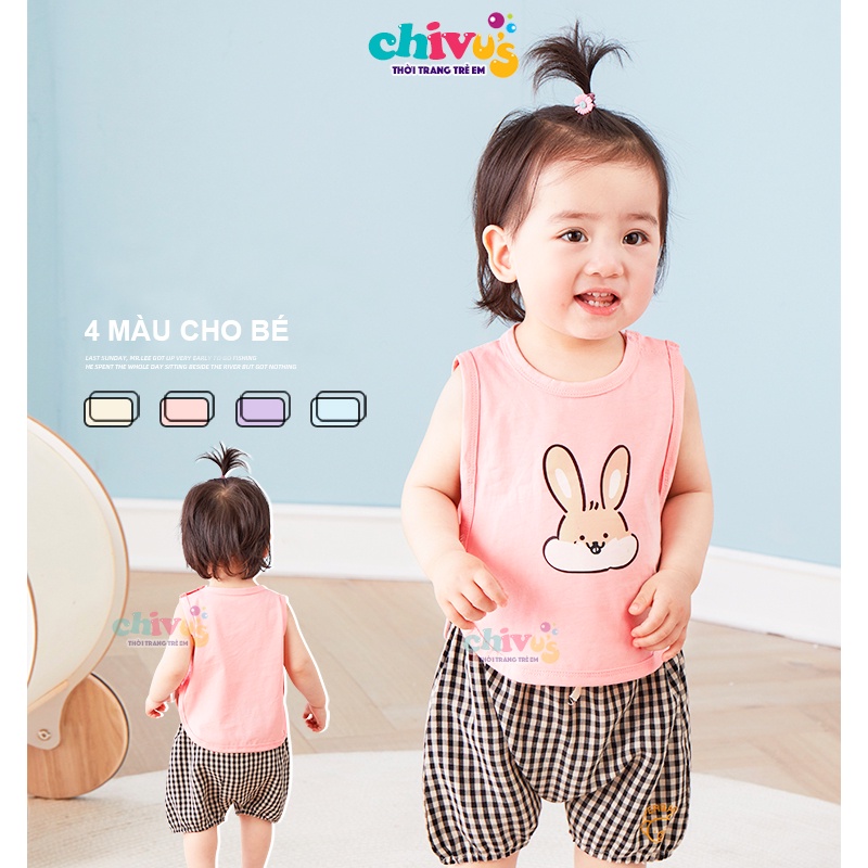 Áo ba lỗ bé trai bé gái chất cotton thiết kế hở sườn CHIVU's KID quần áo trẻ em 1 2 3 4 5 6 tuổi