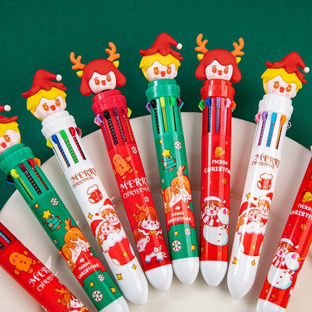 CHOOKEY Bộ 4 Bút Bi Hình Vớ Giáng Sinh Hoạt Hình