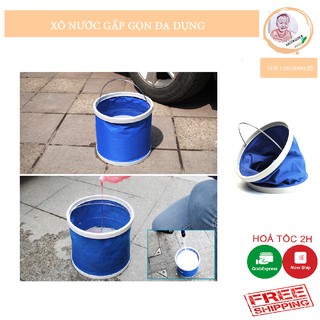 Xô nước có thể gấp gọn ✴️FREESHIP✴️Xô nước đa năng dùng để rửa xe, camping, câu cá