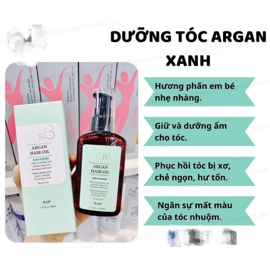 Chính Hãng Tinh dầu dưỡng tóc Raip Argan Hair Oil R3 100ml