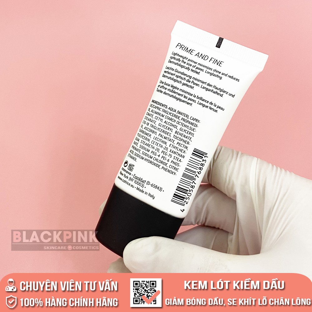Kem lót Catrice Prime and Fine Pore Refining Anti-Shine Base Catrice giúp se khít lỗ chân lông, kiềm dầu trên da