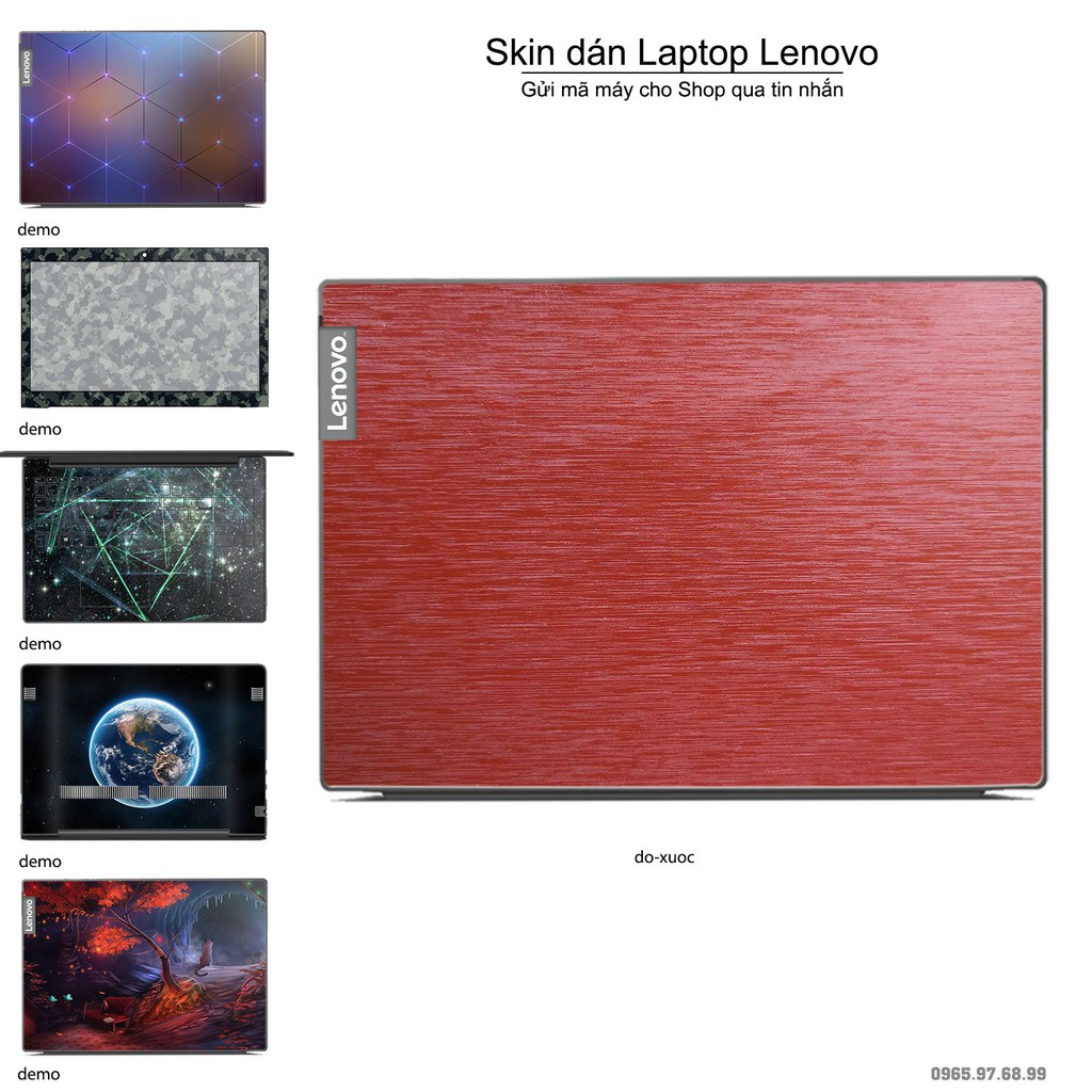 Skin dán Laptop Lenovo màu đỏ xước (inbox mã máy cho Shop)