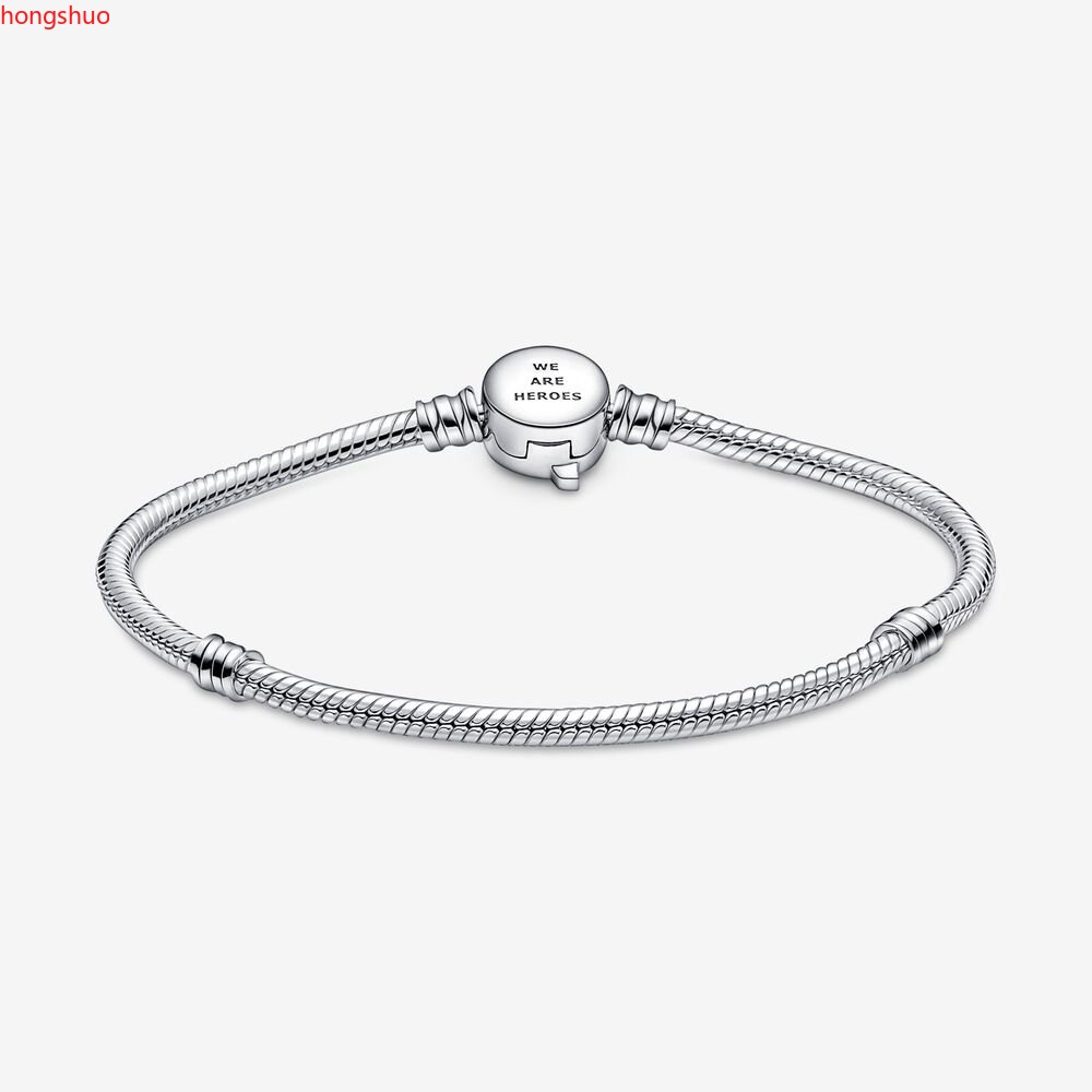 Vòng Tay Khóa Xương Rắn logo Avengers Màu Bạc DIY