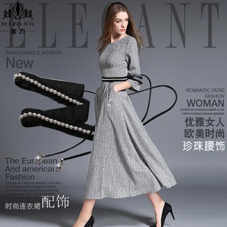 Thắt Lưng Dây Bện Màu Đen Đính Đá Thời Trang Cho Nữ