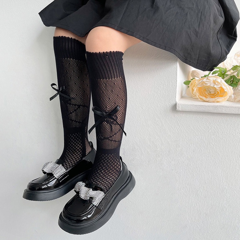 Vớ Cao Qua Gối Siêu Mỏng Màu Trắng Thời Trang Mùa Hè Cho Bé Gái