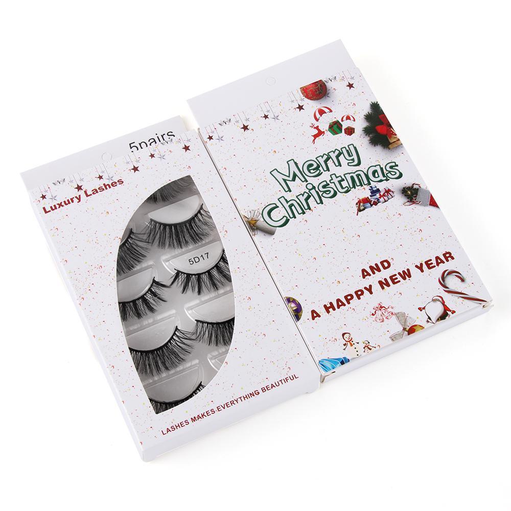 Xiantin Set 5 Cặp Hộp Đựng Lông Mi Giả SKONHED Phong Cách Giáng Sinh