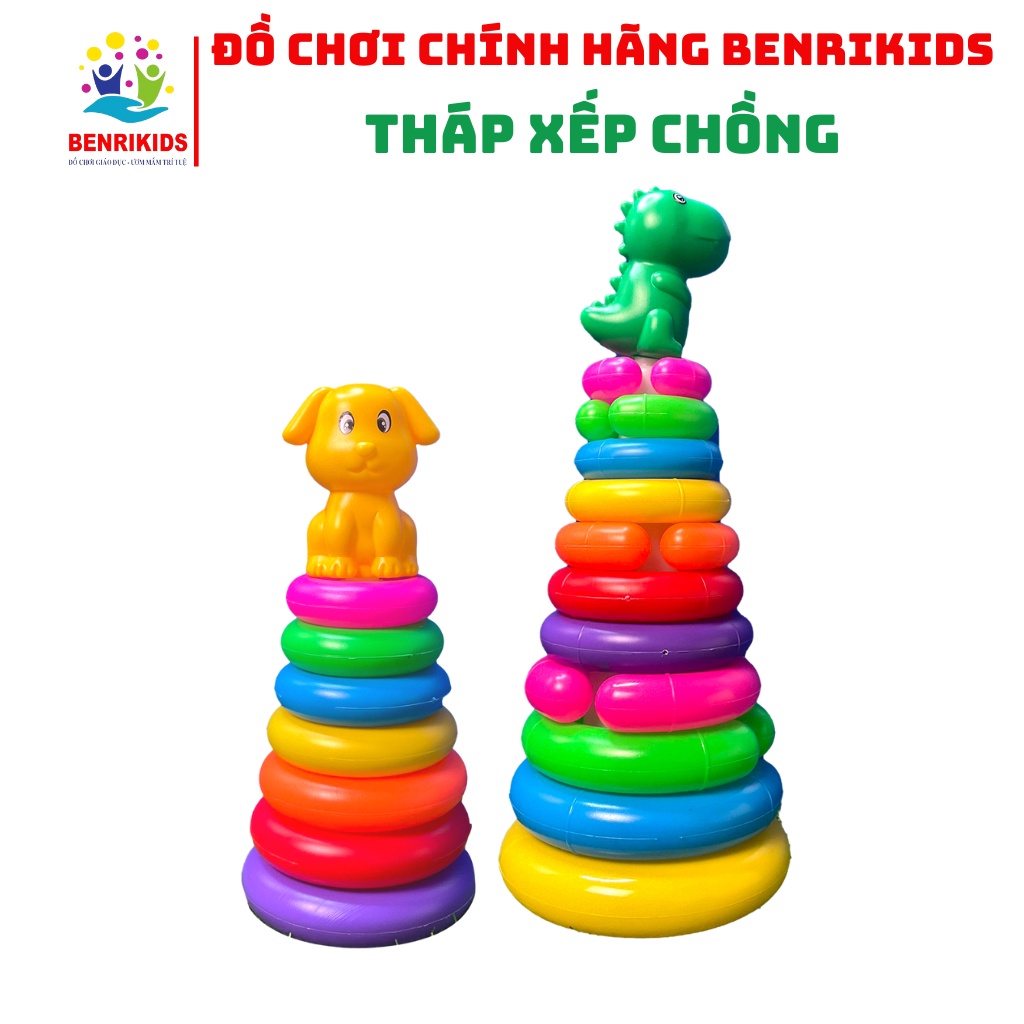 Đồ Chơi Xếp Hình Vòng Tròn Giúp Bé Nhận Biết Màu Sắc Cơ Bản Tháp Xếp Chồng Benrikids