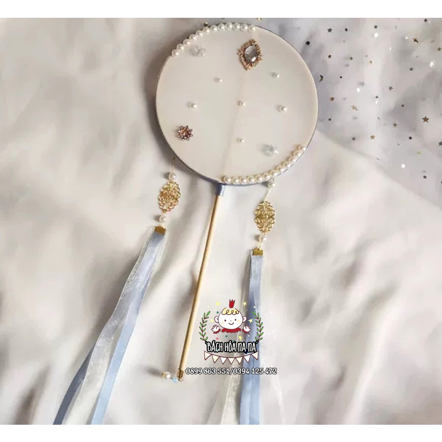 Diy tập thêu quạt vải lụa thân tre PHONG CÁCH cổ trang, quà tặng HANDMADE quạt múa sự kiện, CHỤP HÌNH - NANA SHOP