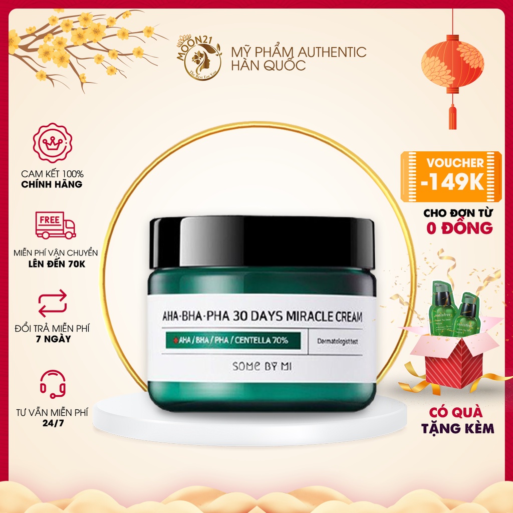 Kem dưỡng da Some By Mi MOON21 Kem dưỡng ẩm ngừa mụn hiệu quả Some By Mi AHA-BHA-PHA 30 Days Miracle Cream 60ml