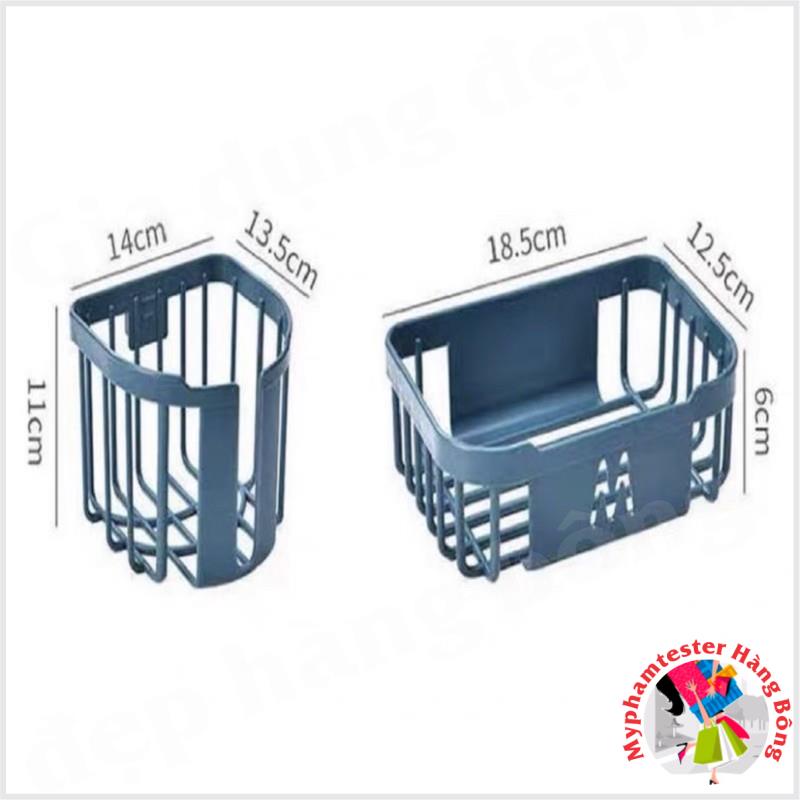 Giỏ nhựa dán tường để giấy vệ sinh trang trí nhà cửa