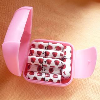 Portable Mini Tampons Storage Box/  Cosmetic Cotton Jewelry Case  / Multi-function Small Fresh Square Earphone  Coin Bag