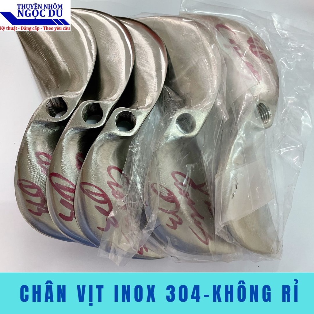 Chân Vịt Inox 2 Cánh 6.5hp, Cánh Xéo, Lỗ Ren 14mm, Dùng Cho Động Cơ Xăng, Chân Vịt Chạy Thuyền, Chạy Xuồng