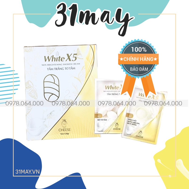 Tắm trắng Tơ Tằm White X5 Cheese NT Cosmetics Chính Hãng 120gr