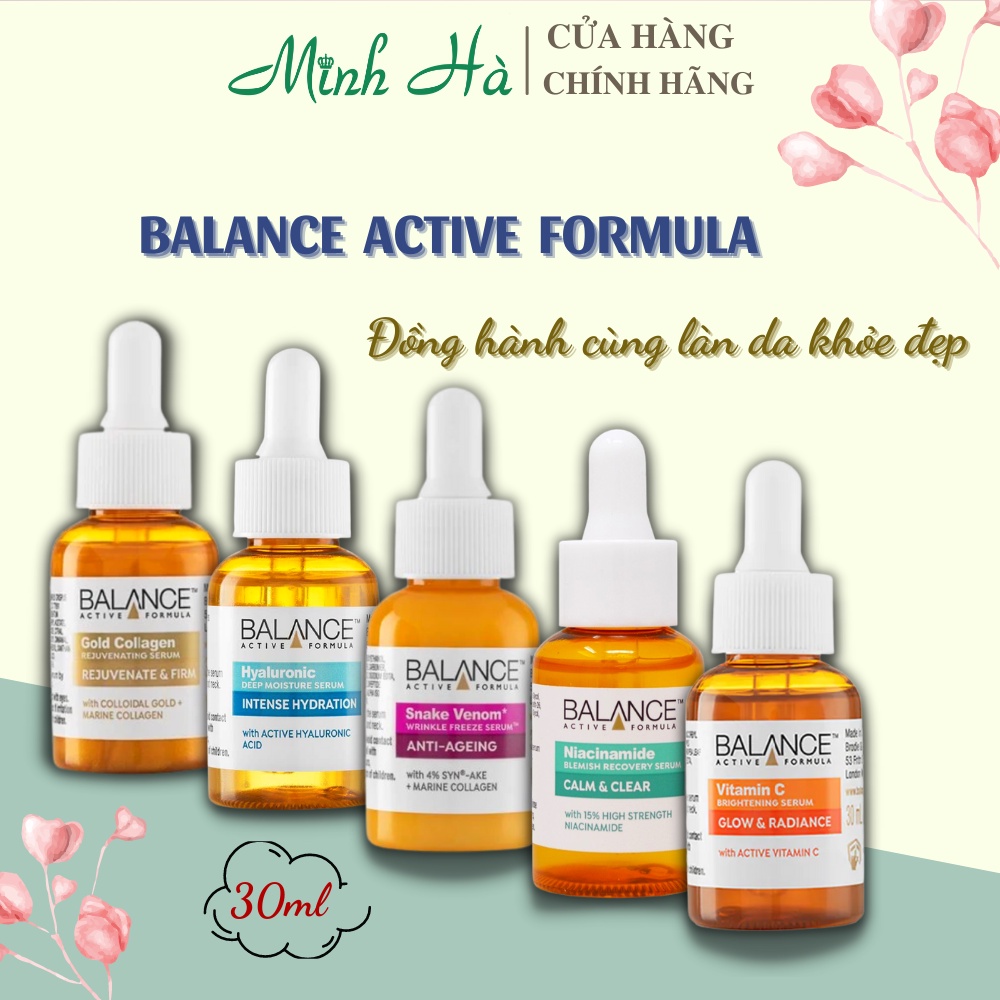 Serum Balance Vitamin C , Niacinamide , Hyaluronic 30ml giúp dưỡng ẩm, sáng da và chống lão hóa vượt trội