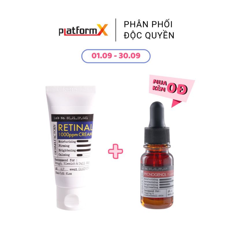 Kem dưỡng ban đêm chống lão hóa Derma Factory Retinal 1000ppm Cream 30ml