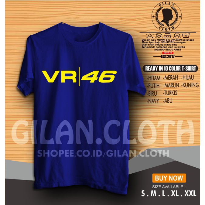 Áo Thun In Hình Xe Mô Tô Đua Vr 46 Valentino Rossi Vr46-Jocoolcloth Cá Tính