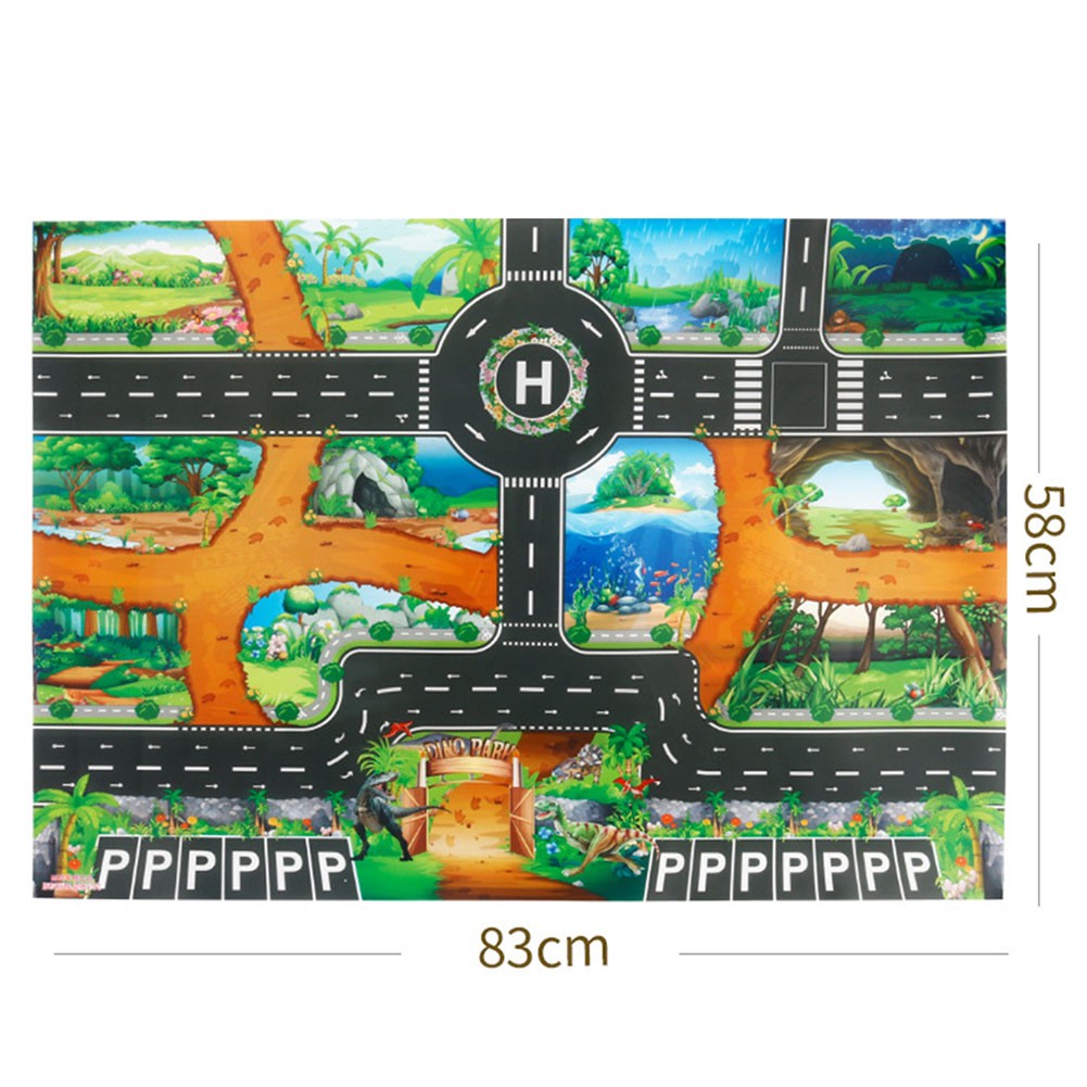 Thảm đồ chơi giao thông hình động vật kích thước 83x57cm cho bé