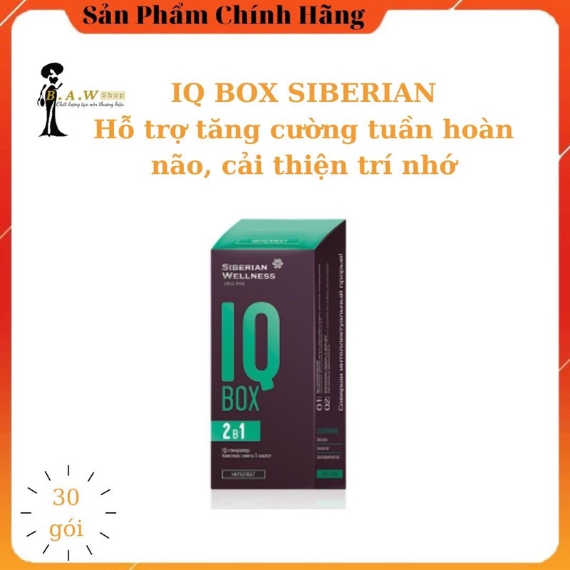 - IQ Box Siberian, giúp tăng cường tuần hoàn máu não và cải thiện trí nhớ - hộp 30 gói
