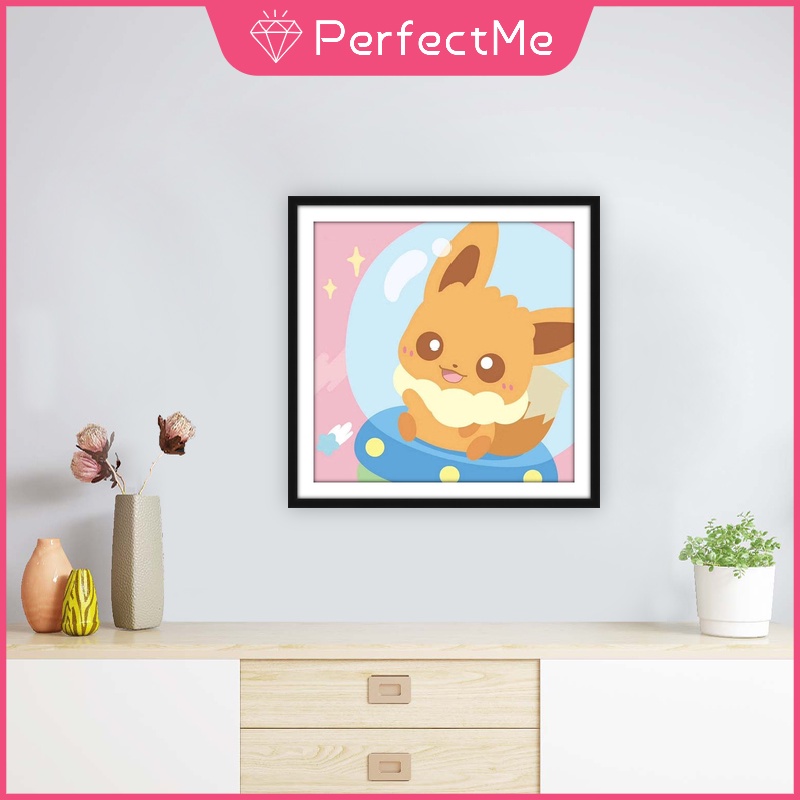 Bộ Tranh Đính Đá 5D Tự Làm Hình Pokemon Pika-Chu Hoạt Hình Kích Thước 30x30cm Trang Trí Nhà Cửa