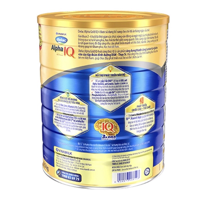 Sữa bột Dielac Alpha IQ gold 4-1kg5 của VINAMILK dành cho trẻ từ 2 đến 6 tuổi.