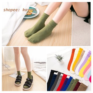tất vớ nữ cổ dài 🌳HÀNG ĐẸP🌳 đa sắc cổ nhún vớ chân hàn quốc xuân hè thu đông
