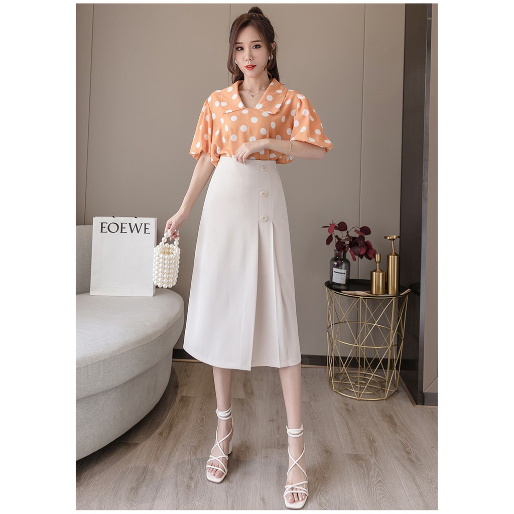 Chân váy xinh qua gối phối cúc CV12 RumHana | BigBuy360 - bigbuy360.vn