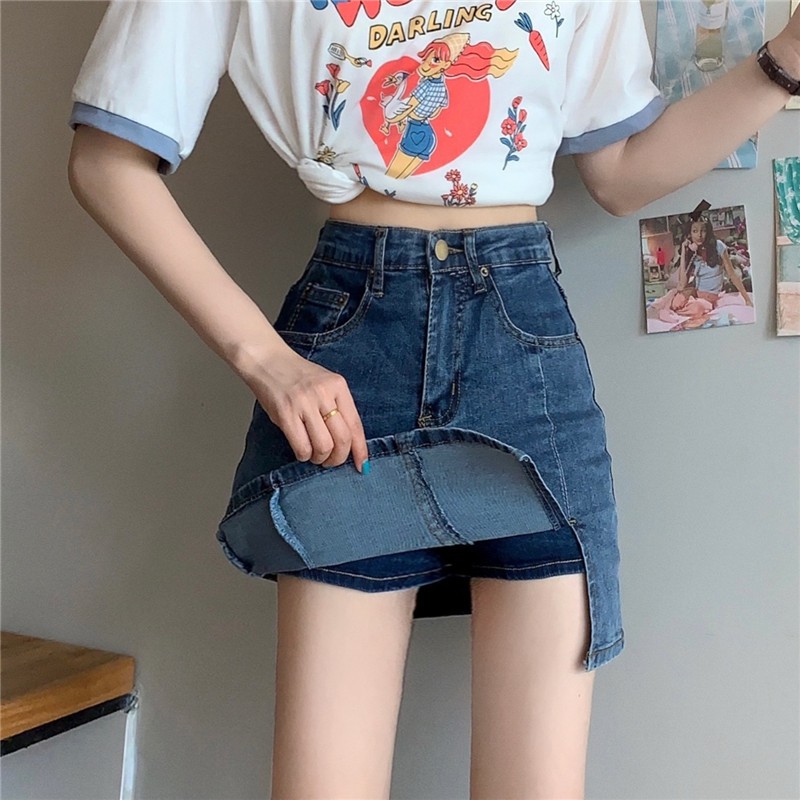 Xiaozhainv Chân Váy Bằng Vải Jeans Kiểu Dáng Chữ A Thời Trang Quyến Rũ Cho Nữ | BigBuy360 - bigbuy360.vn