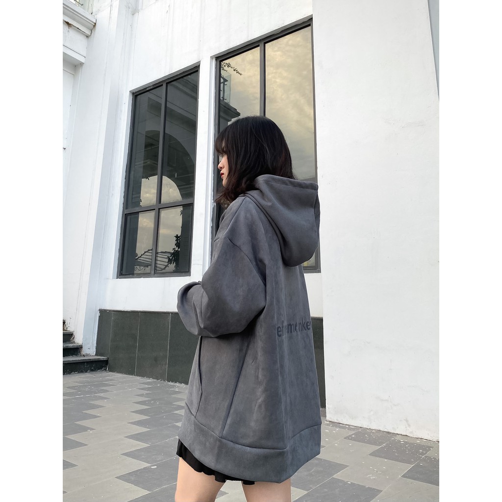 Áo hoodie da lộn phản quang thefiremonkey