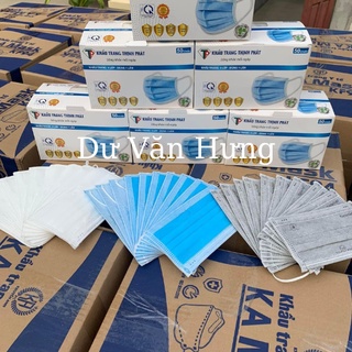 Khẩu Trang Y Tế  4 Lớp Có LOGO , Hộp 50 Chiếc Tác Dụng Kháng Khuẩn,Lọc Khói Bụi Độc Hại.