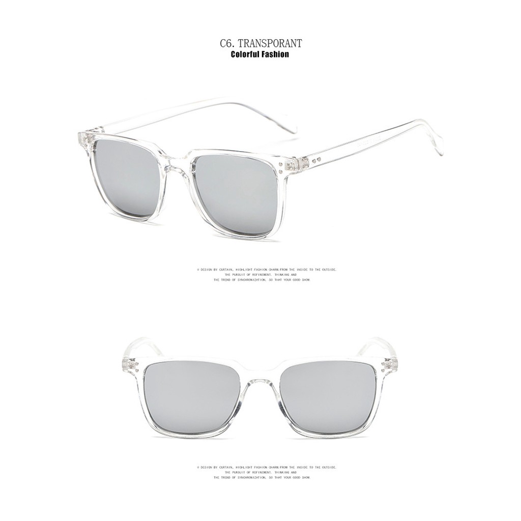 Kính gọng vuông thời trang nam phong cách INS cổ điển chống tia UV400