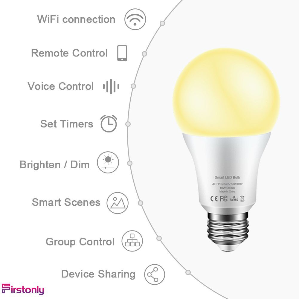 [FAST] Tuya Doodle Smart WiFi Light Bulb Google Alexa Voice Control Light 10W [FVN]