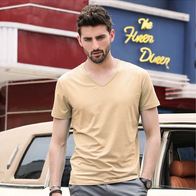 Áo phông nam trơn cổ tim TN103 nhiều màu sắc vải sợi tre tổng hợp trẻ trung phù hợp mọi giới tính | BigBuy360 - bigbuy360.vn