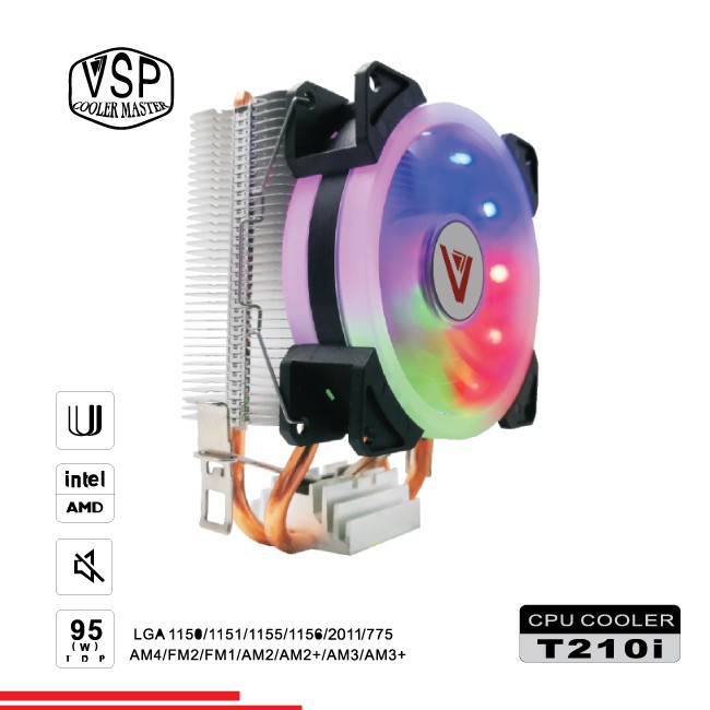 Fan CPU VSP Cooler Masster T210i - Bảo Hành 3 Tháng