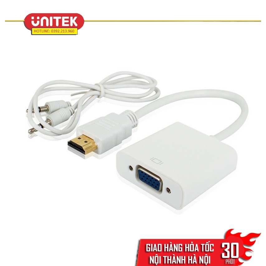 Dây chuyển đổi chân HDMI ra cổng VGA có tiếng - Từ máy tính - laptop ra tivi - màn hình - máy chiếu