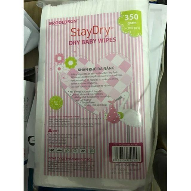 Khăn vải khô đa năng STAY DRY chính hãng 300 tờ