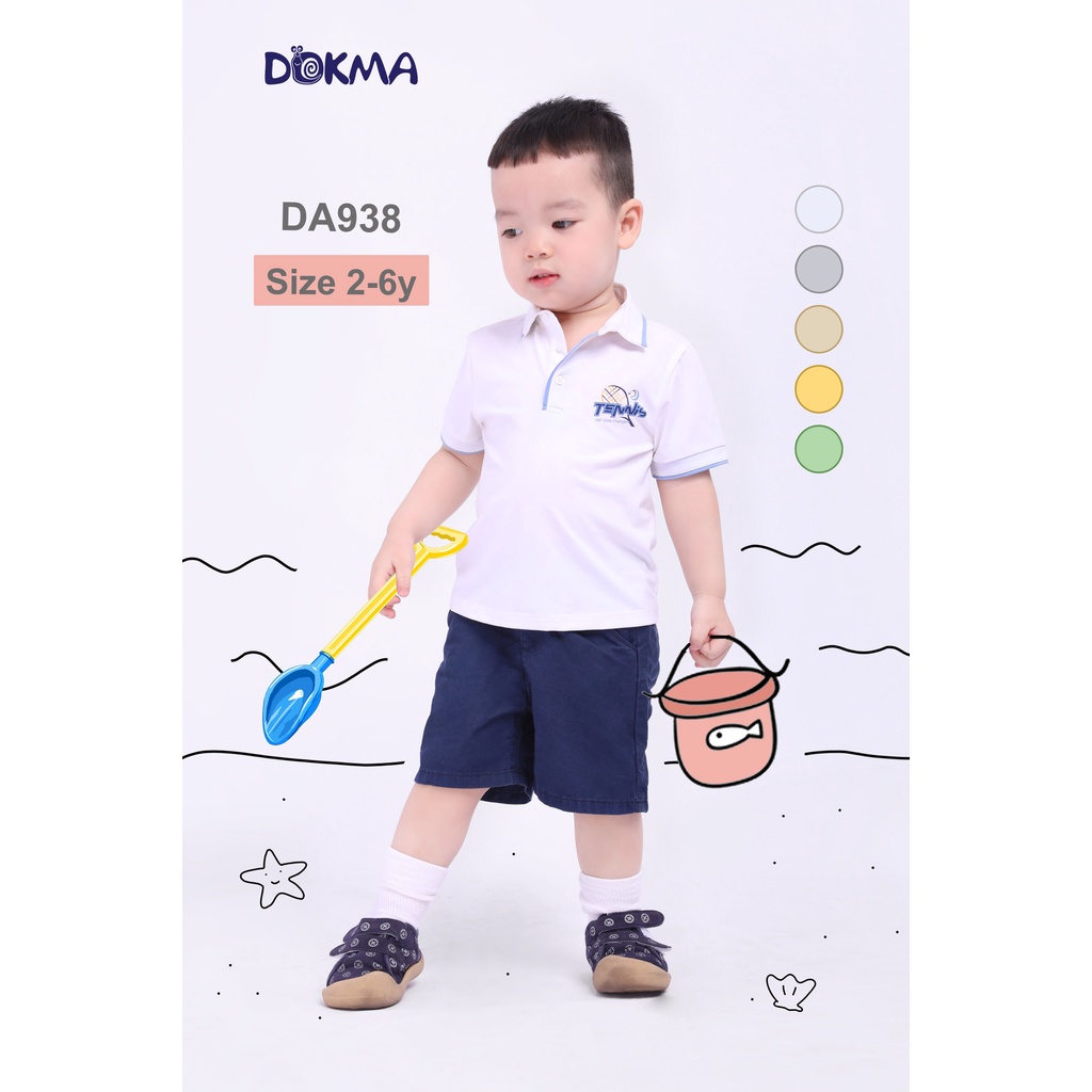 DA938/1017 Áo polo cho bé, áo cổ đức cộc tay cotton Dokma (2-6T)