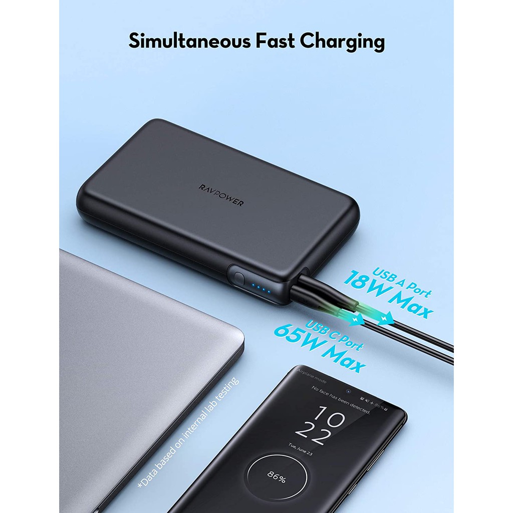 Sạc dự phòng RAVPower 30000mAh - 90w (PD3.0/PPS/QC3.0) RP-PB232 [BH 12T]