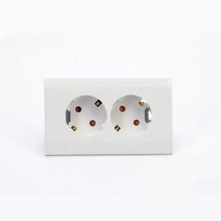 Ổ cắm điện Hàn Quốc 16A âm tường - Ổ cắm điện 3 chấu Hàn Quốc tiếp địa sườn. Loại không dây 2 lỗ DLC2218
