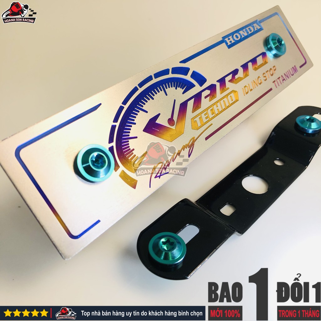 Bảng tên VARIO titan chính hãng tặng pát gắn và ốc titan gr5 xanh lục bảo  Hoành Sơn Racing