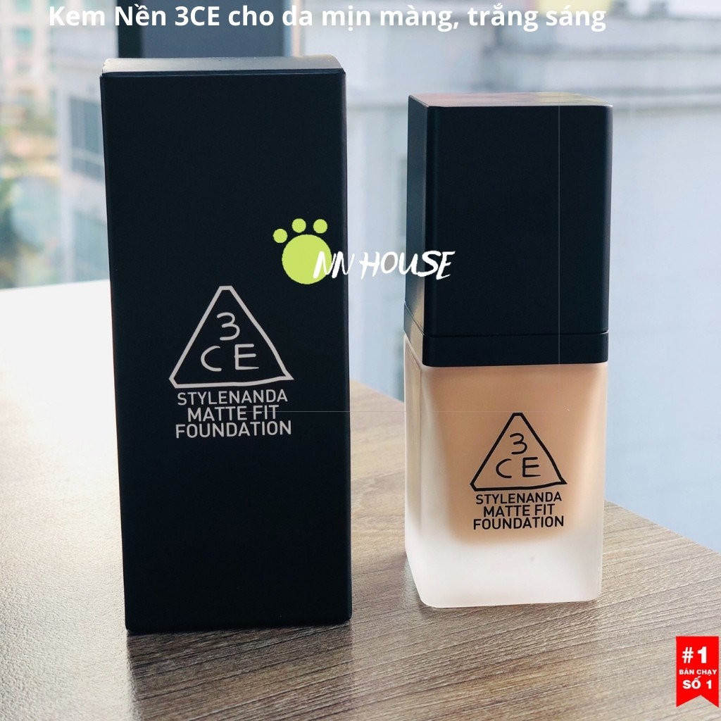 Kem Nền 3CE Matte Fit Foundation 35ml, SPF 50+ PA+++ che phủ tốt, thẩm thấu nhanh - NN HOUSE